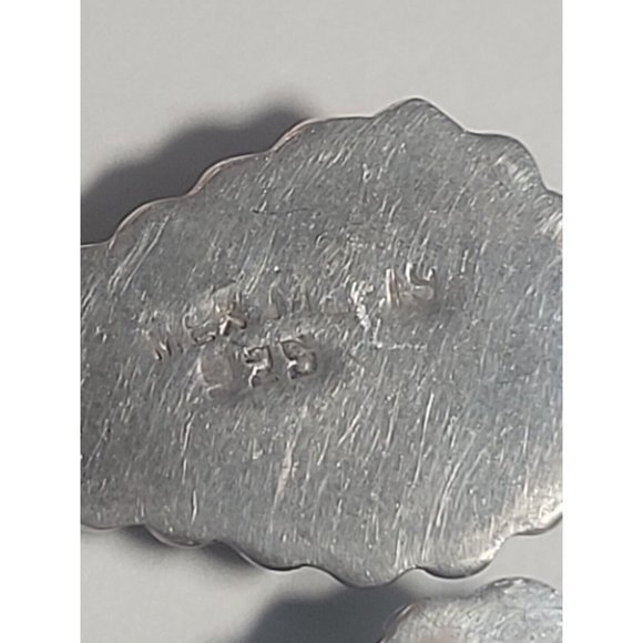 Sterling Silver Mexican 925 Turquoise Chip Earrings Teardrop Mex M2-19 Signed - Picture 4 of 8